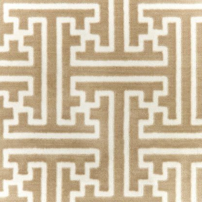 7' X 10' Gold And Ivory Geometric Area Rug
