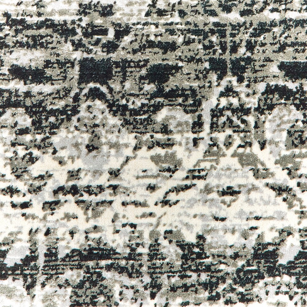 7' X 10' Gray And Ivory Geometric Distressed Area Rug