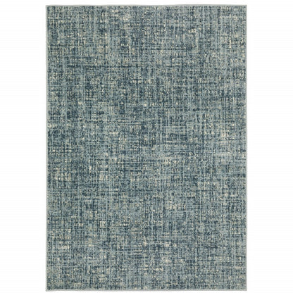 7' X 9' Blue And Beige Abstract Area Rug