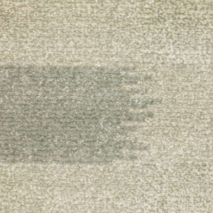 3' X 5' Beige Grey Gold And Green Geometric Power Loom Stain Resistant Area Rug