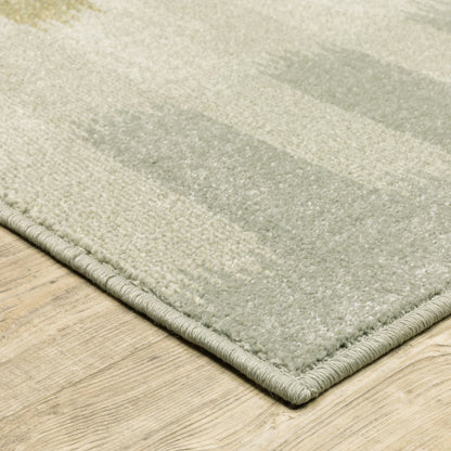 7' X 9' Beige And Ivory Geometric Area Rug