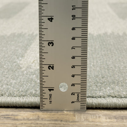 7' X 9' Beige And Ivory Geometric Area Rug