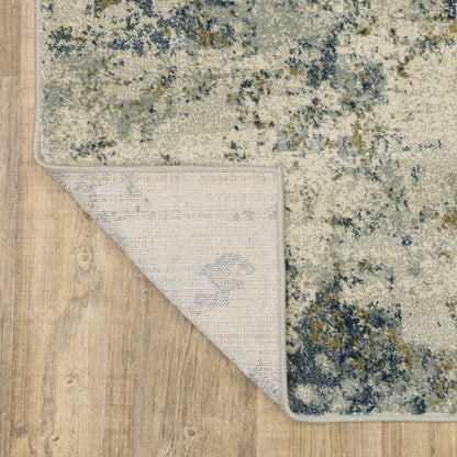 7' X 9' Beige And Ivory Abstract Area Rug