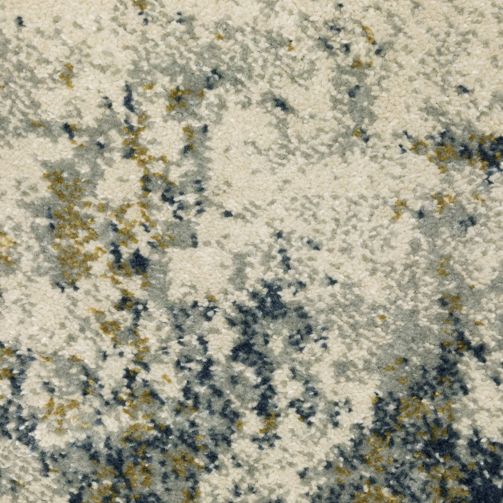 7' X 9' Beige And Ivory Abstract Area Rug