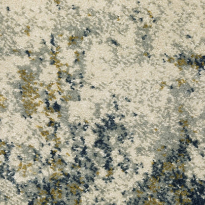 7' X 9' Beige And Ivory Abstract Area Rug