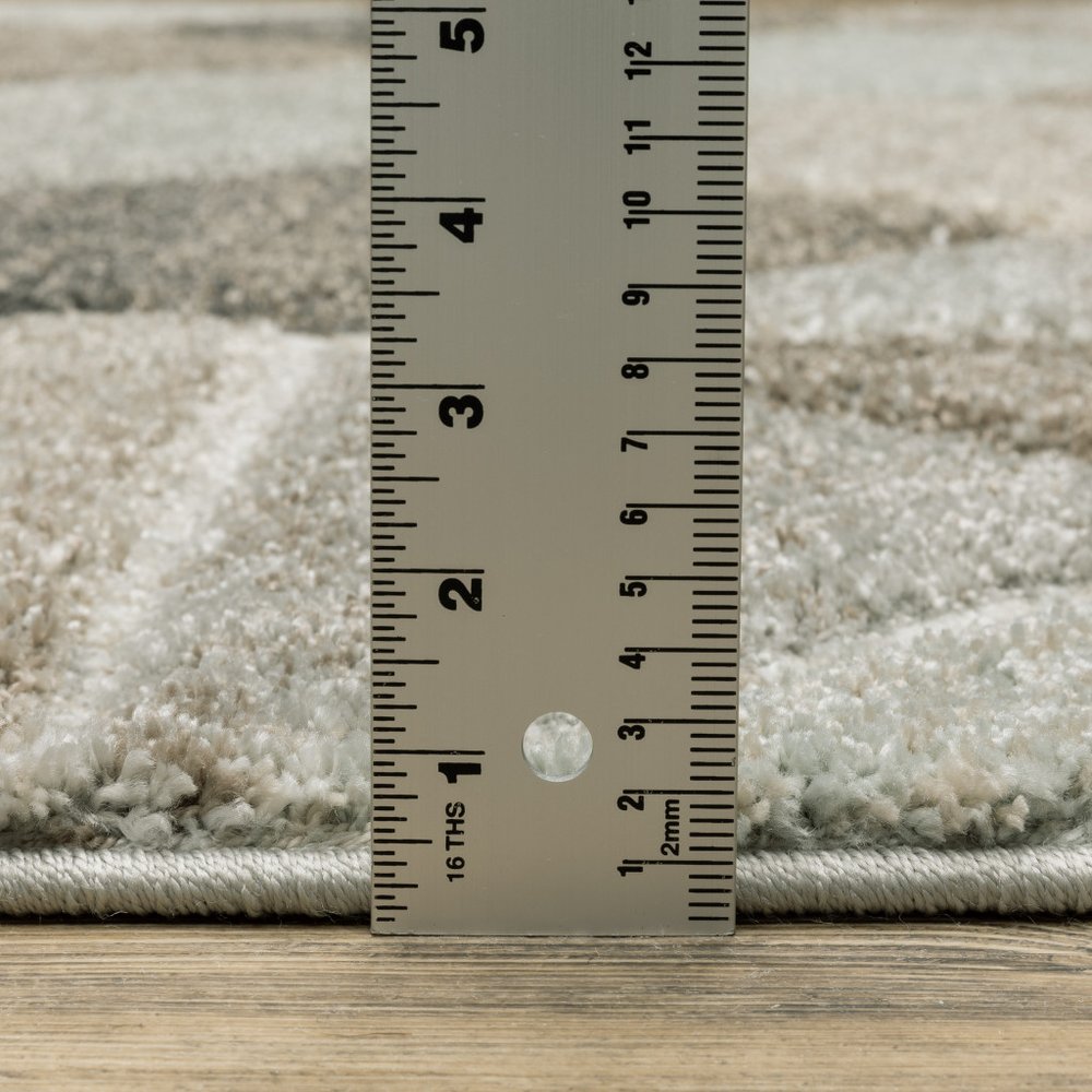 Gray And Ivory Geometric Area Rug