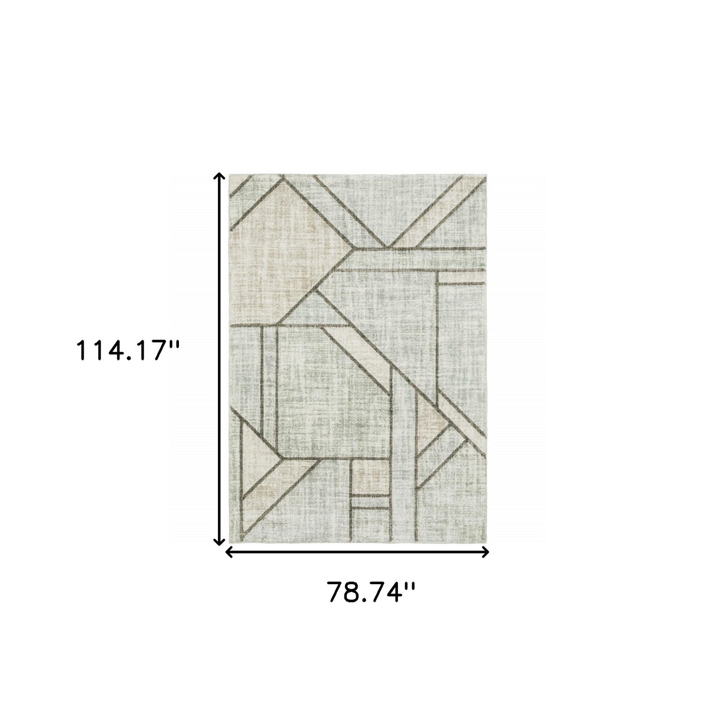 6' X 9' Gray And Ivory Geometric Power Loom Area Rug