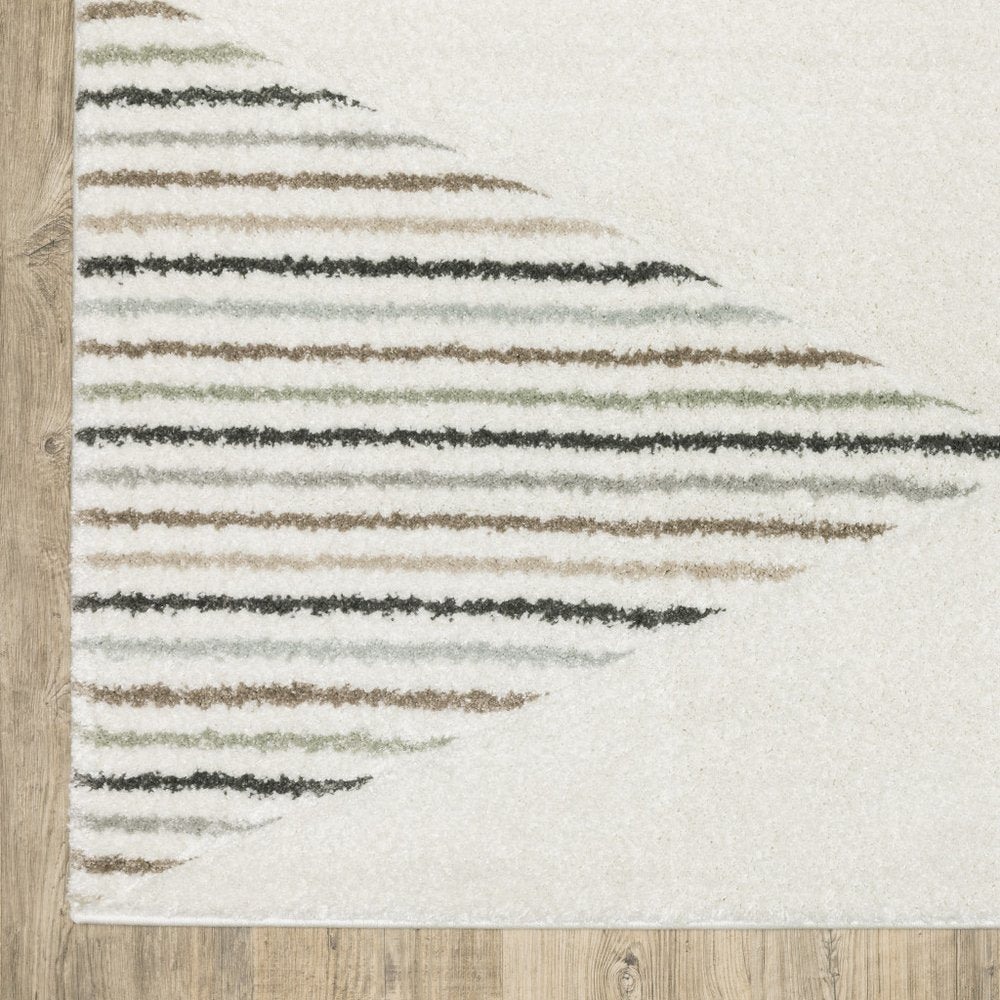 Product title: 10' X 13' Beige Grey Sage Green Pale Blue Brown And Charcoal Geometric Power Loom Stain Resistant Area Rug