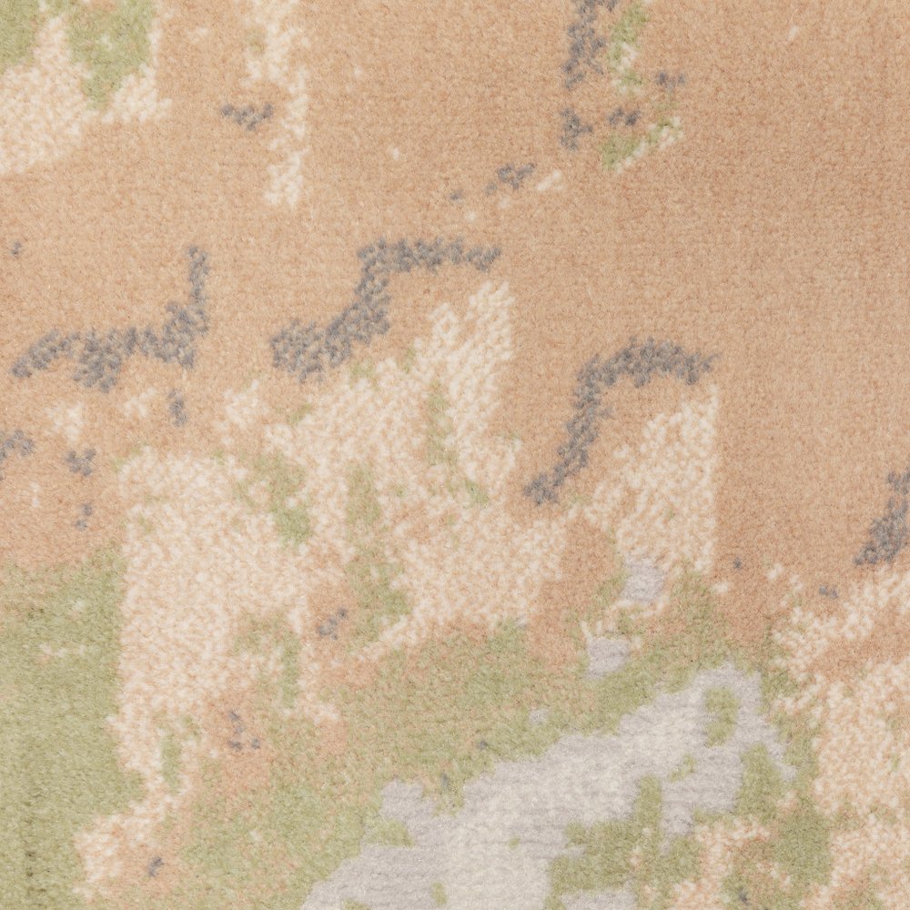 10' X 13' Pink And Cream Abstract Area Rug