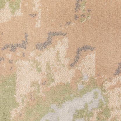 10' X 13' Pink And Cream Abstract Area Rug