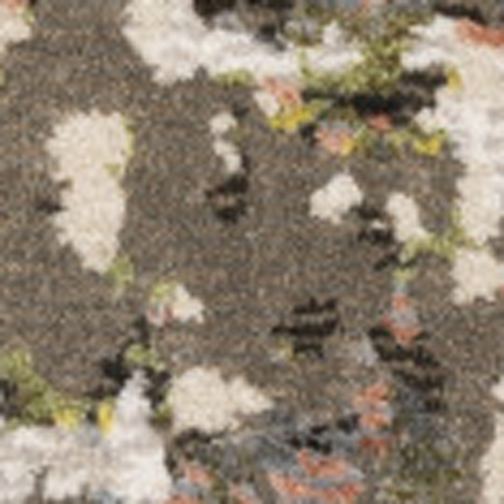 7' X 10' Gray And Green Abstract Area Rug