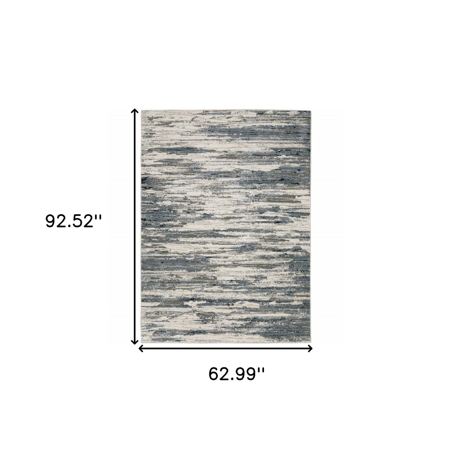 5' X 8' Blue Grey Beige And Brown Abstract Power Loom Stain Resistant Area Rug