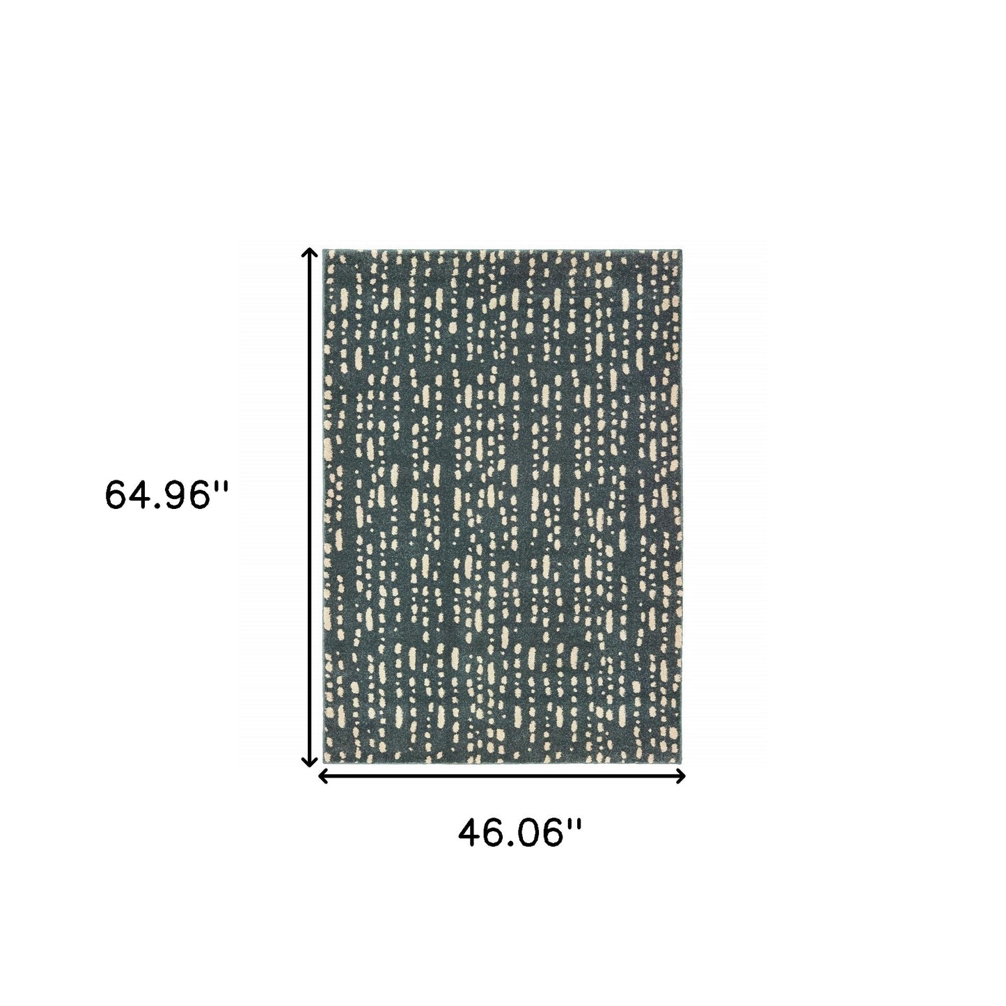 4' X 6' Steel Blue And Ivory Abstract Power Loom Stain Resistant Area Rug