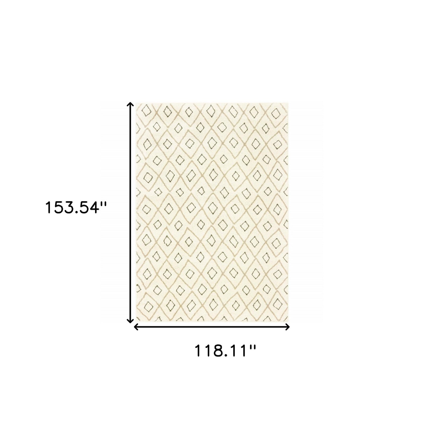 10' X 13' Sand Ash Grey And Ivory Geometric Power Loom Stain Resistant Area Rug