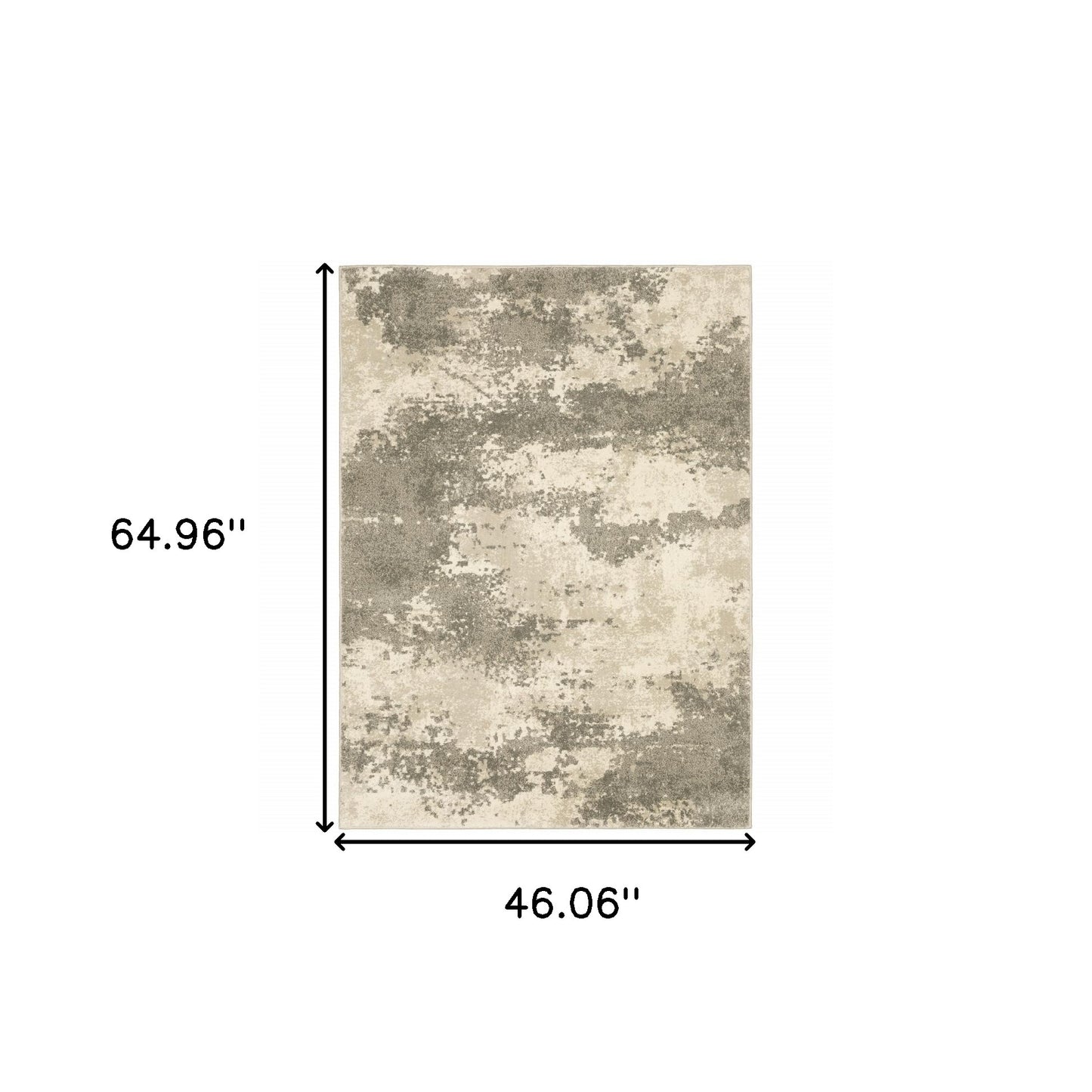 4' X 6' Beige And Grey Abstract Power Loom Stain Resistant Area Rug