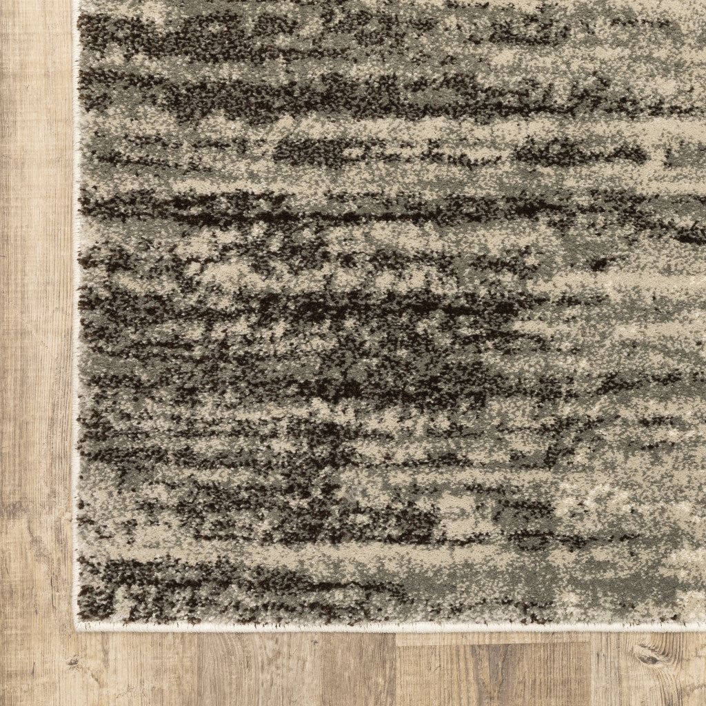 10' X 13' Beige And Grey Abstract Power Loom Stain Resistant Area Rug