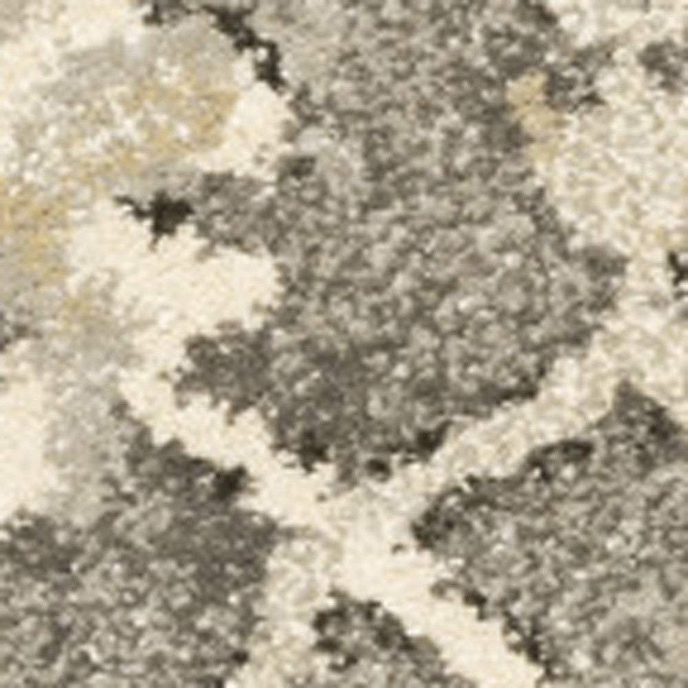 6' X 9' Grey Beige Tan And Brown Oriental Power Loom Stain Resistant Area Rug