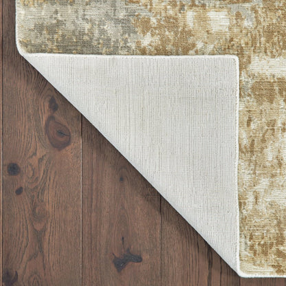 6' X 9' Gray And Brown Abstract Hand Loomed Distressed Area Rug