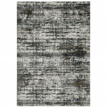 4' X 6' Charcoal And Gray Abstract Distressed Area Rug
