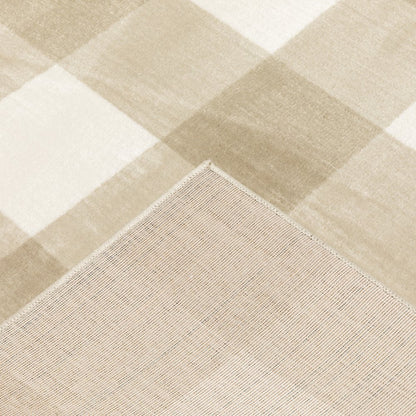 7' X 9' Beige And Ivory Geometric Area Rug