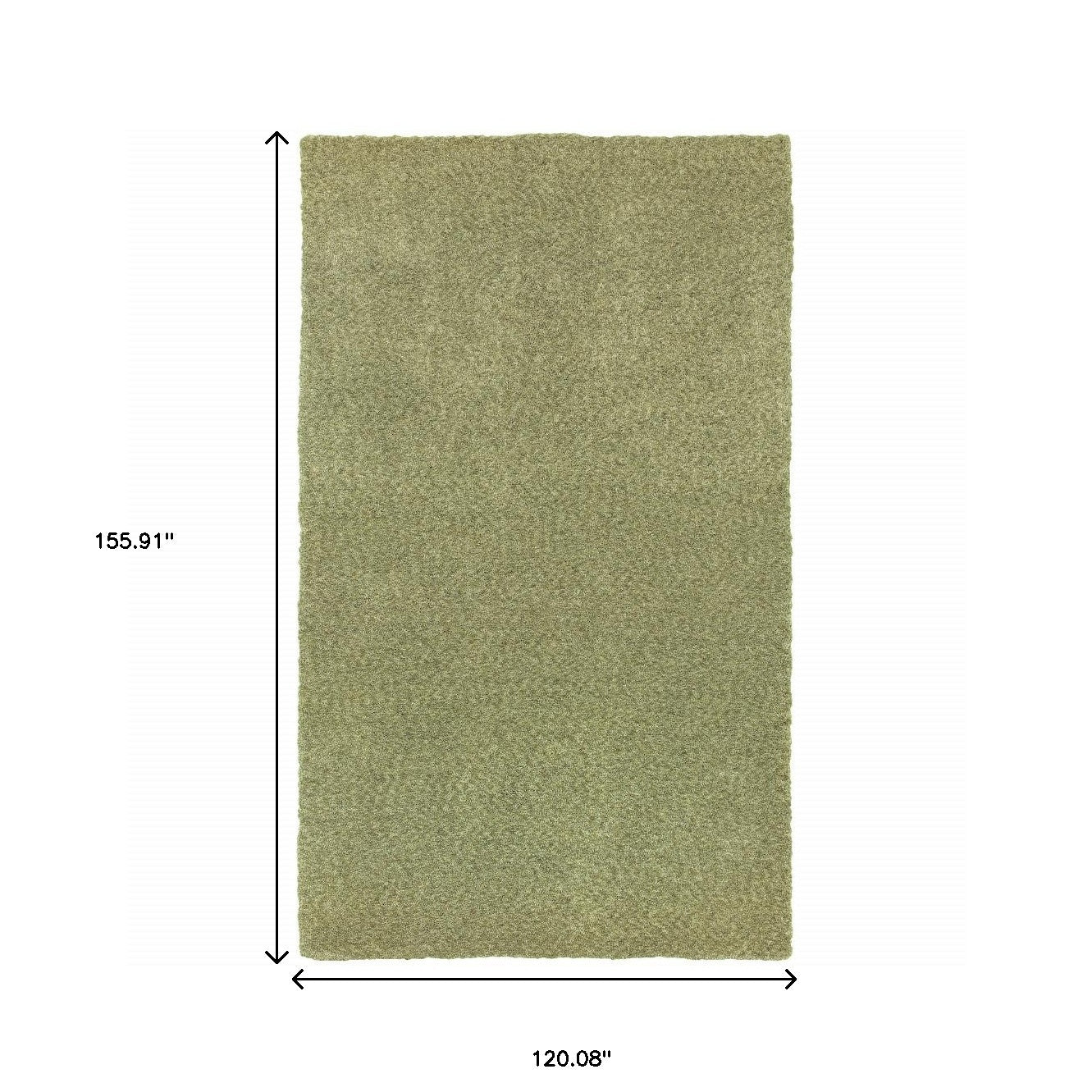 10' X 13' Olive Green Shag Tufted Handmade Stain Resistant Area Rug