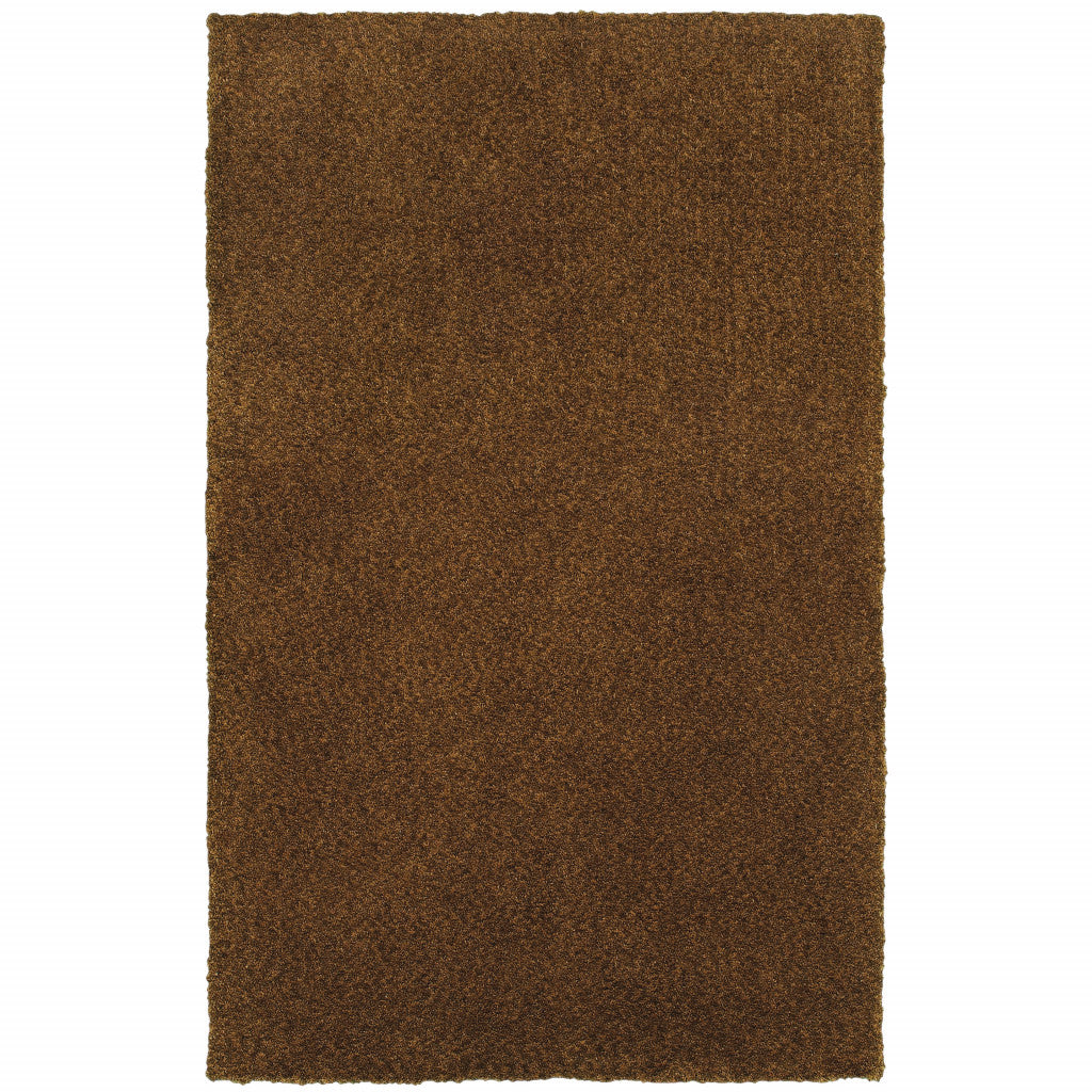 10' X 13' Brown Shag Tufted Handmade Stain Resistant Area Rug