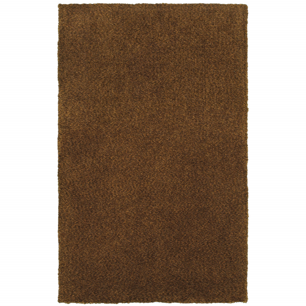6' X 9' Brown Shag Tufted Handmade Stain Resistant Area Rug