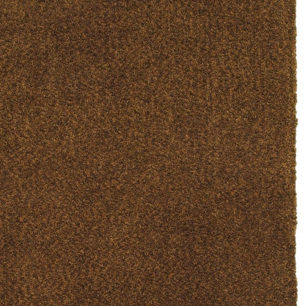 6' X 9' Brown Shag Tufted Handmade Stain Resistant Area Rug