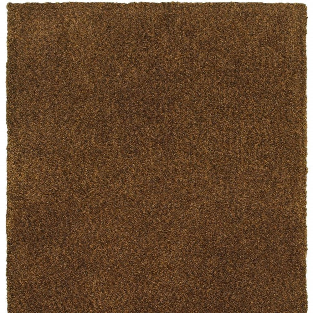 6' X 9' Brown Shag Tufted Handmade Stain Resistant Area Rug