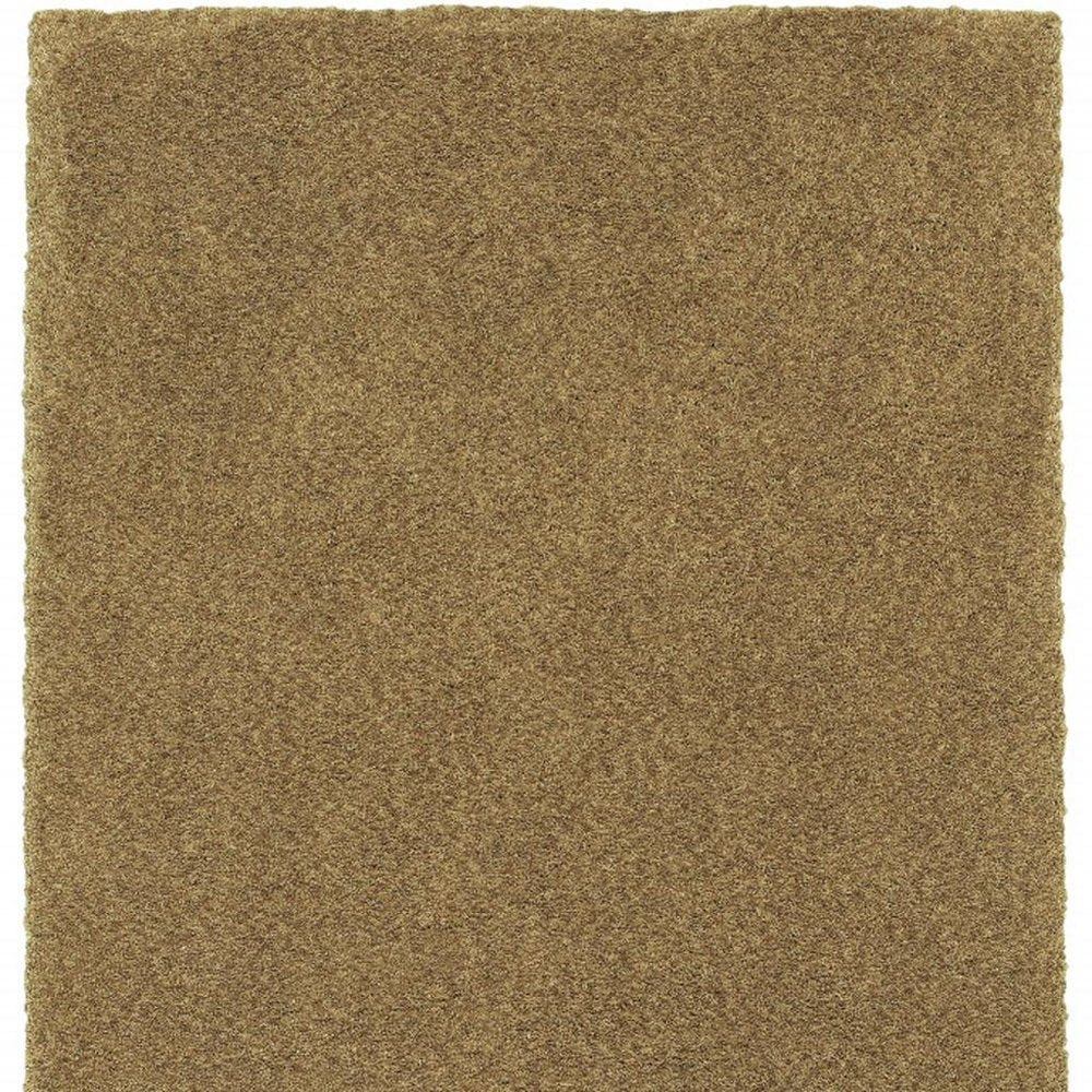 10' X 13' Rich Gold Shag Tufted Handmade Stain Resistant Area Rug