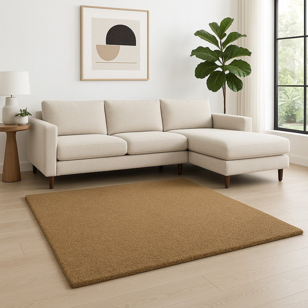 10' X 13' Rich Gold Shag Tufted Handmade Stain Resistant Area Rug