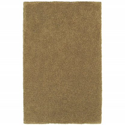 5' X 7' Rich Gold Shag Tufted Handmade Stain Resistant Area Rug