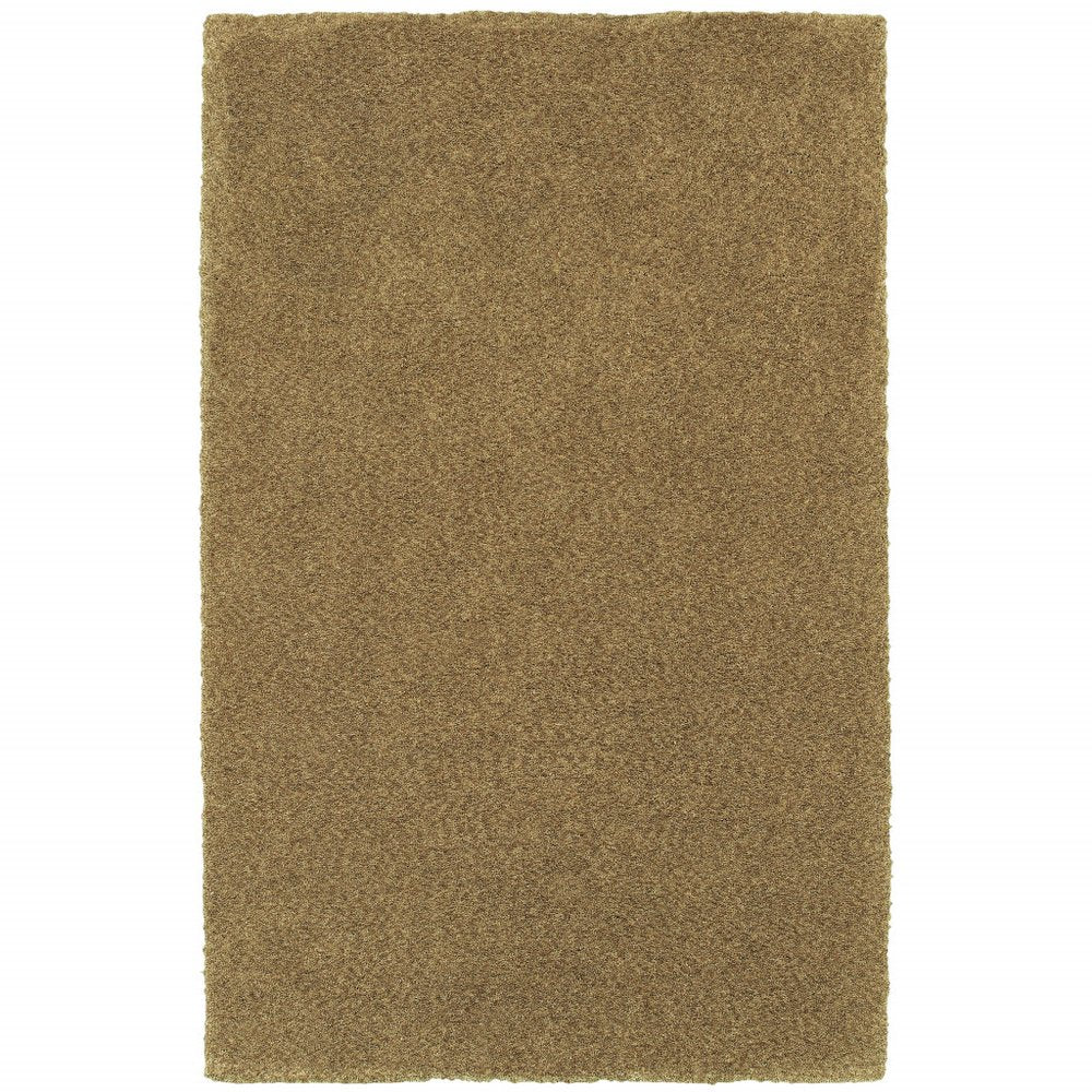 5' X 7' Rich Gold Shag Tufted Handmade Stain Resistant Area Rug