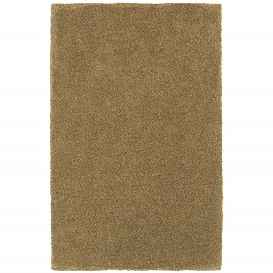 5' X 7' Rich Gold Shag Tufted Handmade Stain Resistant Area Rug