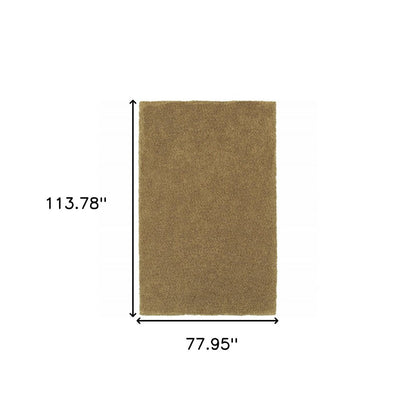 6' X 9' Rich Gold Shag Tufted Handmade Stain Resistant Area Rug