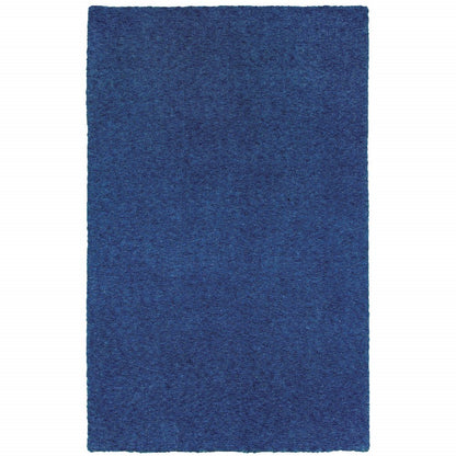 5' X 7' Blue Shag Hand Tufted Area Rug