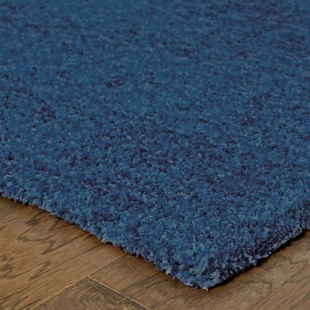 6' X 9' Deep Blue Shag Tufted Handmade Stain Resistant Area Rug