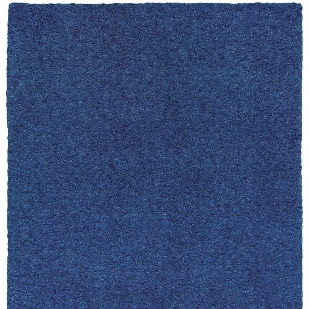 6' X 9' Deep Blue Shag Tufted Handmade Stain Resistant Area Rug