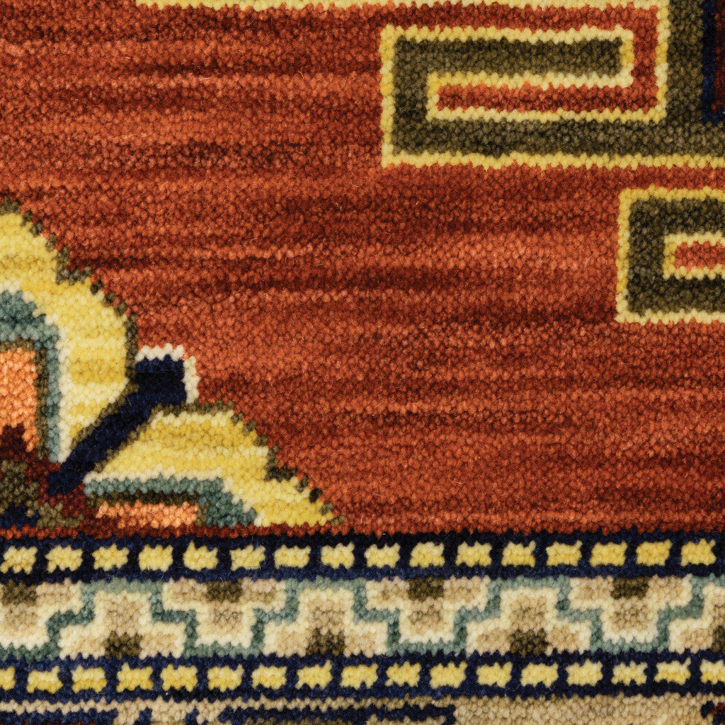 2' x 3' Red and Gold Oriental Power Loom Area Rug