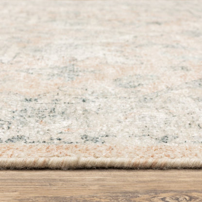 10' X 13' Beige And Grey Oriental Hand Loomed Stain Resistant Area Rug With Fringe