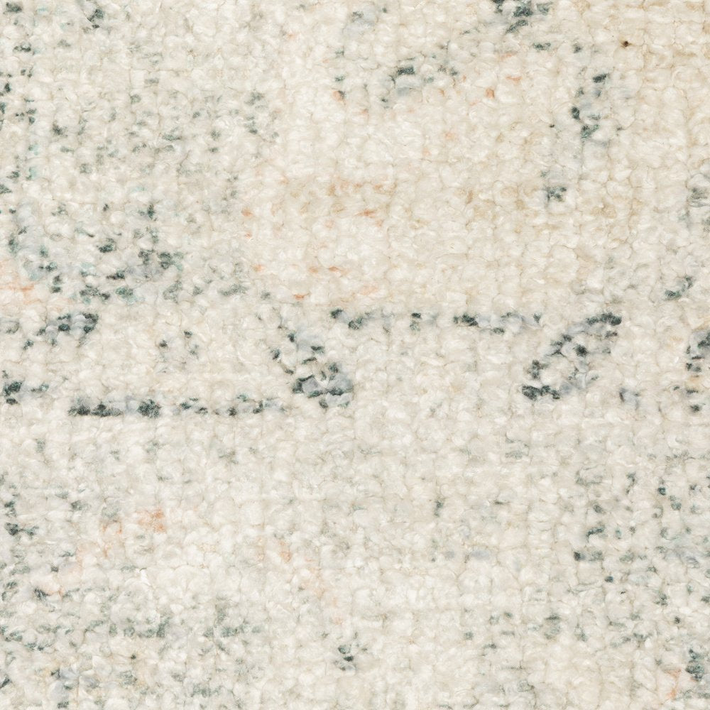 8' Beige And Gray Oriental Hand Loomed Runner Rug With Fringe