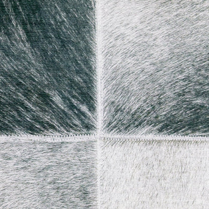 8' Gray And Charcoal Geometric Runner Rug