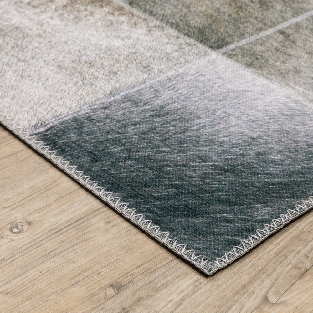 9' X 12' Gray And Charcoal Geometric Area Rug
