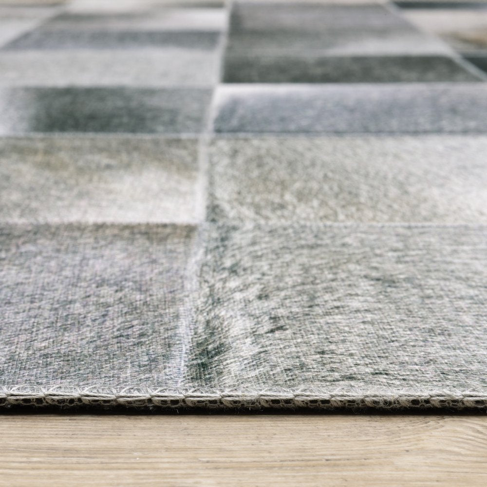 9' X 12' Gray And Charcoal Geometric Area Rug