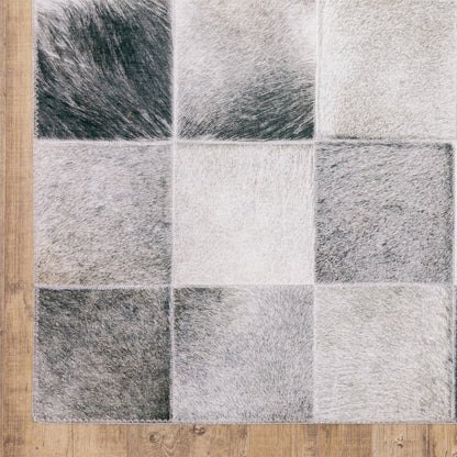 9' X 12' Gray And Charcoal Geometric Area Rug