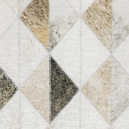 9' X 12' Beige And Gray Geometric Area Rug