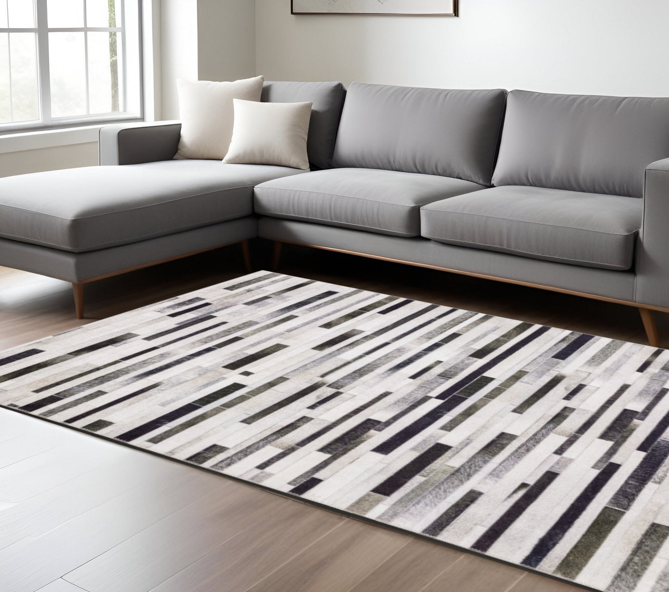 8' X 10' Gray Geometric Power Loom Area Rug