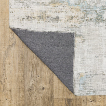 8' X 10' Beige And Gray Abstract Distressed Area Rug