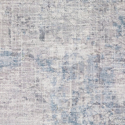 9' X 12' Blue And Gray Abstract Distressed Area Rug