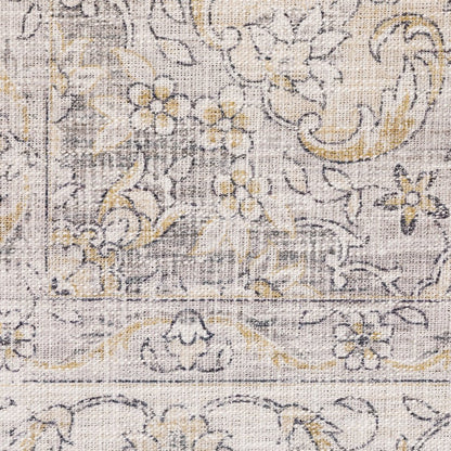 8' Beige And Gold Oriental Distressed Runner Rug